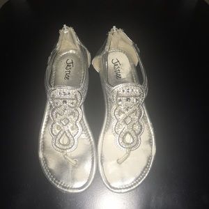 Justice Brand- Girls silver sandals.